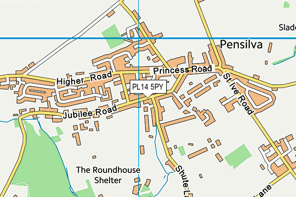 PL14 5PY map - OS VectorMap District (Ordnance Survey)