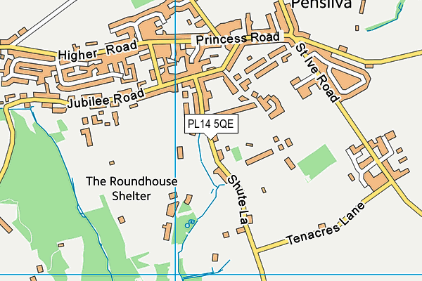 PL14 5QE map - OS VectorMap District (Ordnance Survey)