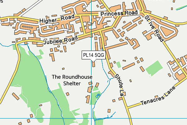 PL14 5QG map - OS VectorMap District (Ordnance Survey)