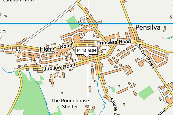 PL14 5QH map - OS VectorMap District (Ordnance Survey)