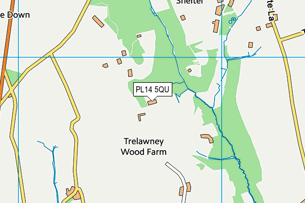 PL14 5QU map - OS VectorMap District (Ordnance Survey)