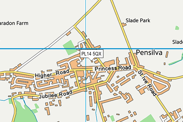 PL14 5QX map - OS VectorMap District (Ordnance Survey)