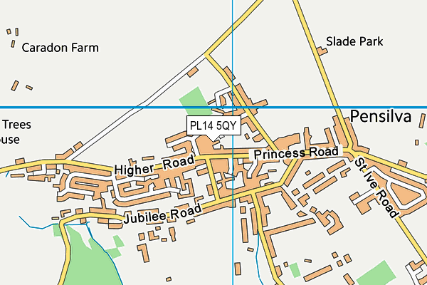 PL14 5QY map - OS VectorMap District (Ordnance Survey)