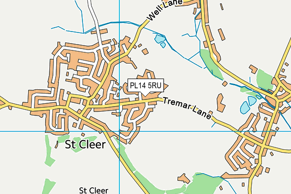 PL14 5RU map - OS VectorMap District (Ordnance Survey)