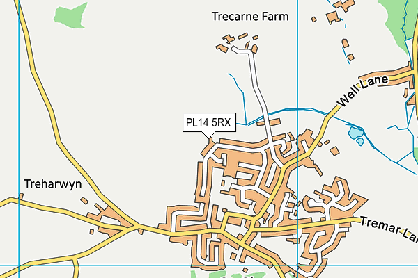 PL14 5RX map - OS VectorMap District (Ordnance Survey)