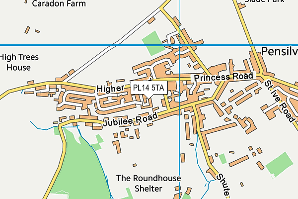 PL14 5TA map - OS VectorMap District (Ordnance Survey)