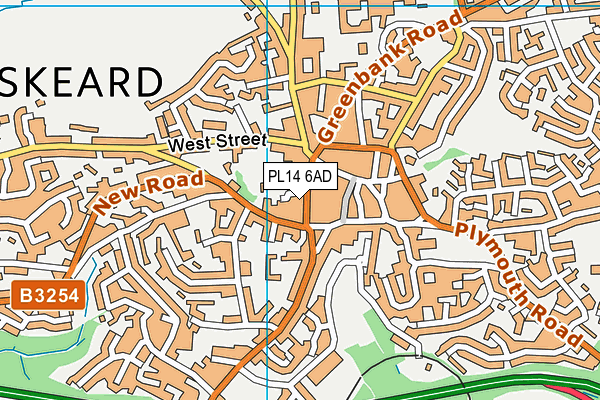 PL14 6AD map - OS VectorMap District (Ordnance Survey)