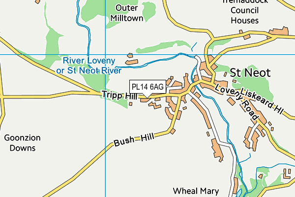 PL14 6AG map - OS VectorMap District (Ordnance Survey)