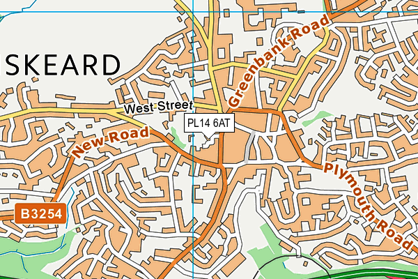 PL14 6AT map - OS VectorMap District (Ordnance Survey)