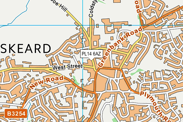 PL14 6AZ map - OS VectorMap District (Ordnance Survey)