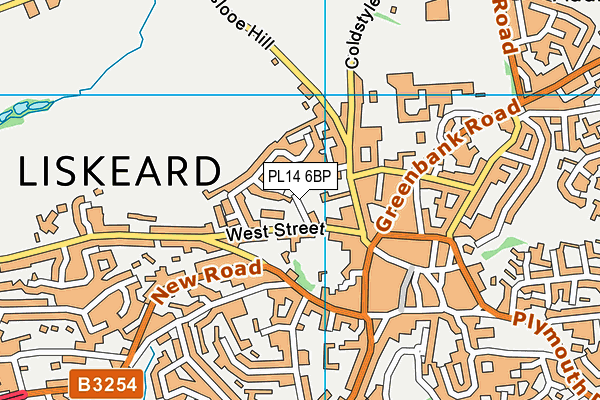 PL14 6BP map - OS VectorMap District (Ordnance Survey)