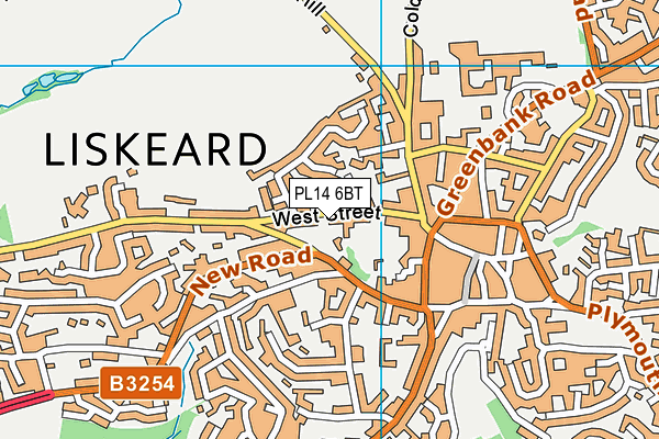 PL14 6BT map - OS VectorMap District (Ordnance Survey)