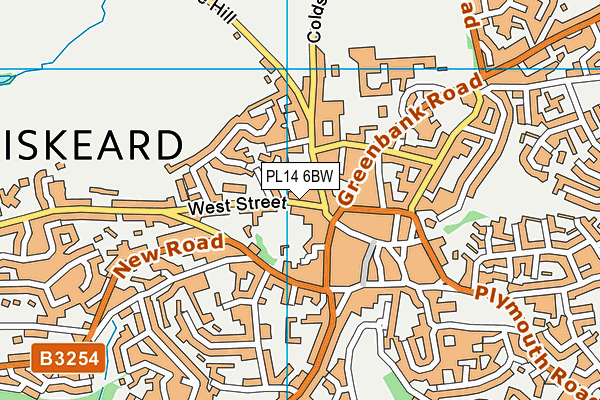 PL14 6BW map - OS VectorMap District (Ordnance Survey)