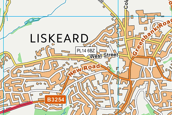 PL14 6BZ map - OS VectorMap District (Ordnance Survey)