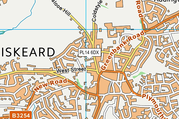 PL14 6DX map - OS VectorMap District (Ordnance Survey)