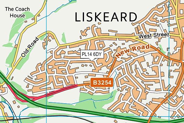 PL14 6DY map - OS VectorMap District (Ordnance Survey)