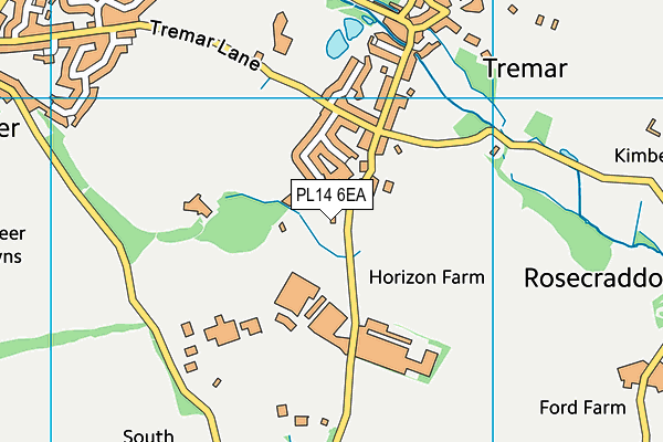 PL14 6EA map - OS VectorMap District (Ordnance Survey)