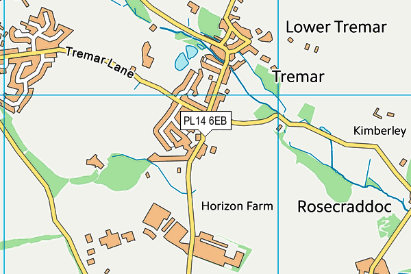 PL14 6EB map - OS VectorMap District (Ordnance Survey)