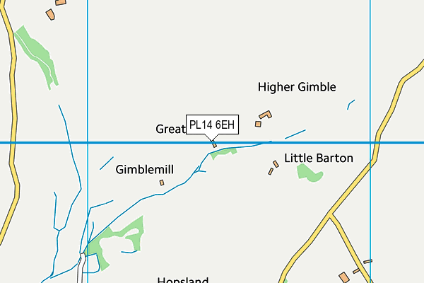 PL14 6EH map - OS VectorMap District (Ordnance Survey)