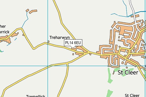 PL14 6EU map - OS VectorMap District (Ordnance Survey)