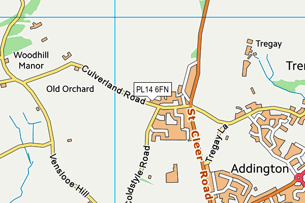 PL14 6FN map - OS VectorMap District (Ordnance Survey)