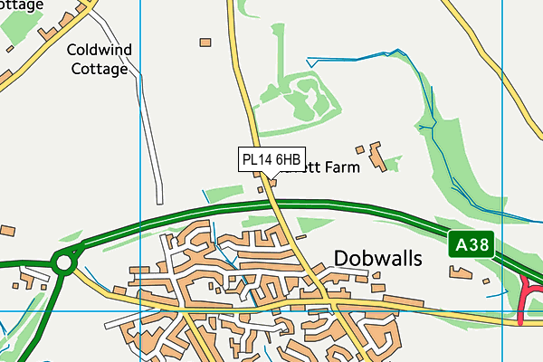 PL14 6HB map - OS VectorMap District (Ordnance Survey)