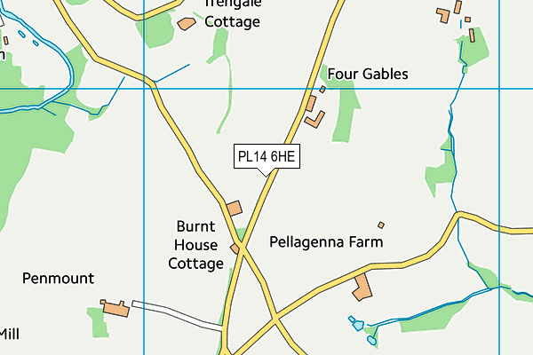 PL14 6HE map - OS VectorMap District (Ordnance Survey)