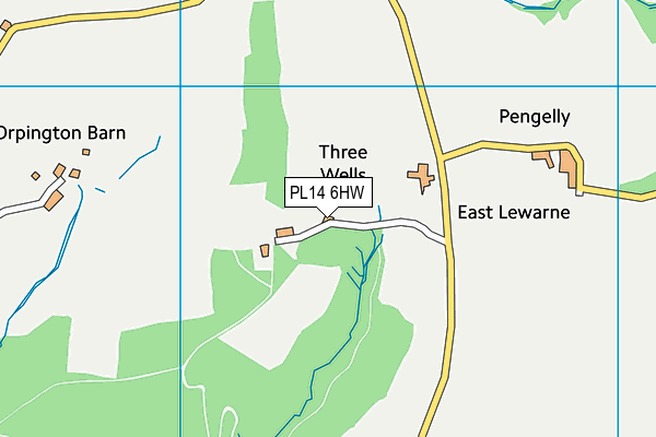 PL14 6HW map - OS VectorMap District (Ordnance Survey)