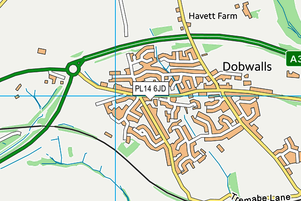 PL14 6JD map - OS VectorMap District (Ordnance Survey)