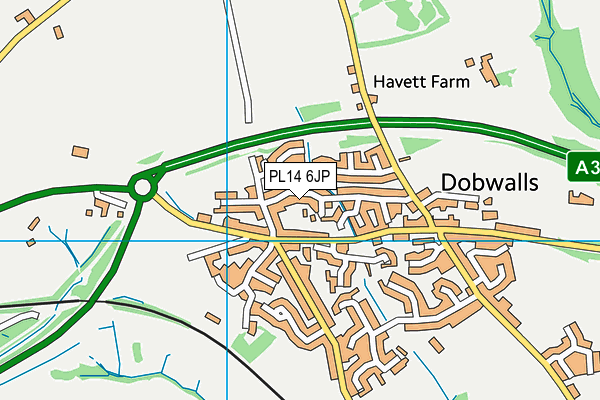 PL14 6JP map - OS VectorMap District (Ordnance Survey)