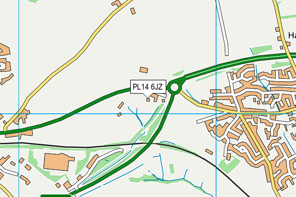 PL14 6JZ map - OS VectorMap District (Ordnance Survey)