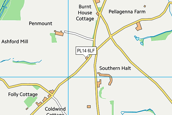 PL14 6LF map - OS VectorMap District (Ordnance Survey)