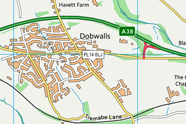 PL14 6LJ map - OS VectorMap District (Ordnance Survey)