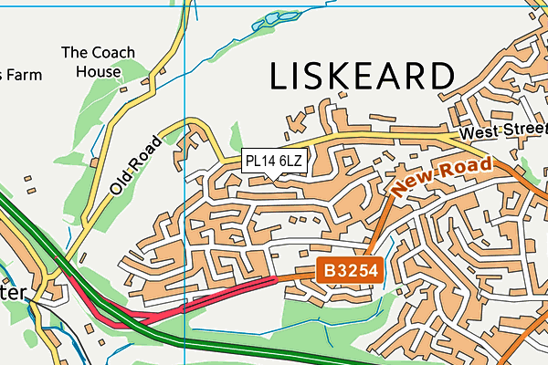 PL14 6LZ map - OS VectorMap District (Ordnance Survey)