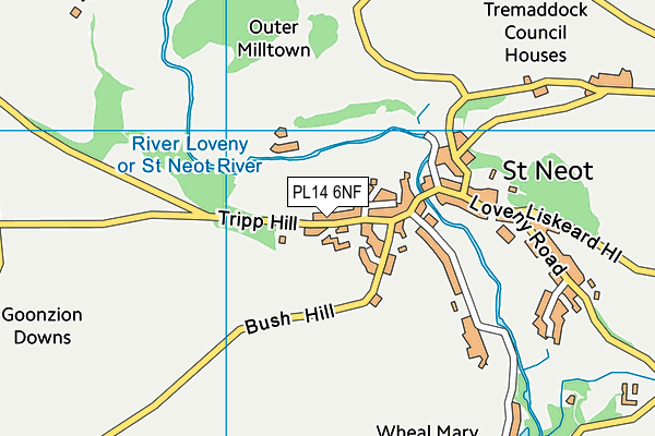 PL14 6NF map - OS VectorMap District (Ordnance Survey)