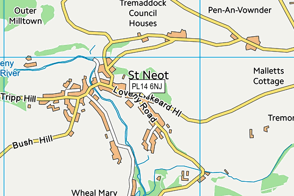 PL14 6NJ map - OS VectorMap District (Ordnance Survey)