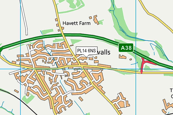 PL14 6NS map - OS VectorMap District (Ordnance Survey)