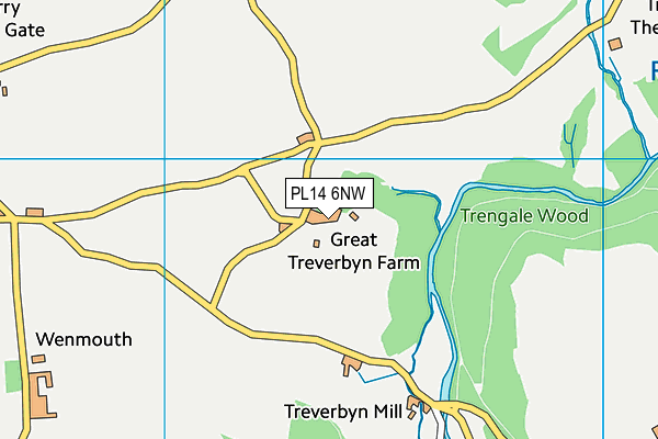 PL14 6NW map - OS VectorMap District (Ordnance Survey)