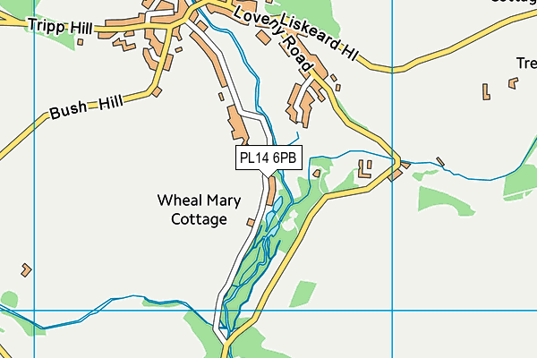 PL14 6PB map - OS VectorMap District (Ordnance Survey)