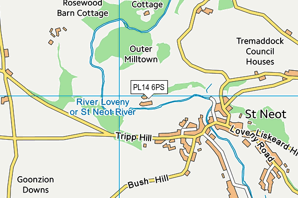 PL14 6PS map - OS VectorMap District (Ordnance Survey)