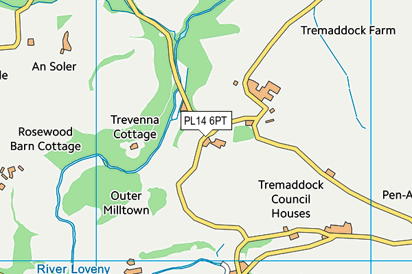 PL14 6PT map - OS VectorMap District (Ordnance Survey)