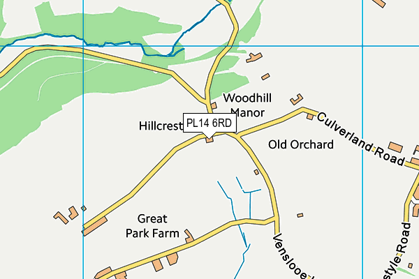 PL14 6RD map - OS VectorMap District (Ordnance Survey)