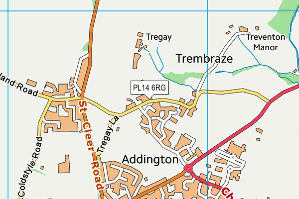 PL14 6RG map - OS VectorMap District (Ordnance Survey)