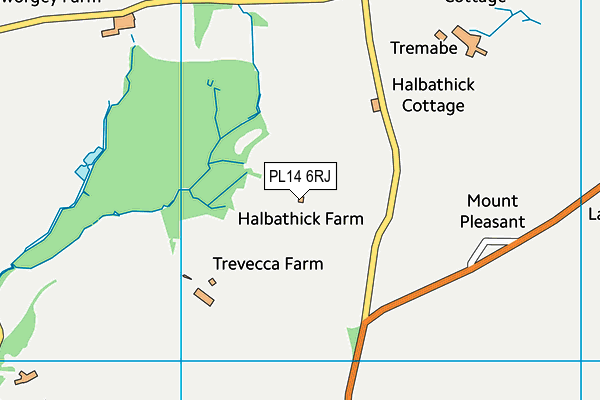 PL14 6RJ map - OS VectorMap District (Ordnance Survey)