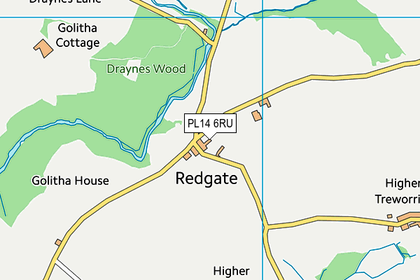 PL14 6RU map - OS VectorMap District (Ordnance Survey)