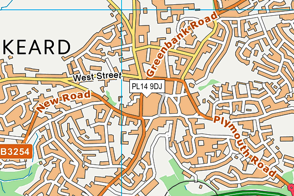 PL14 9DJ map - OS VectorMap District (Ordnance Survey)