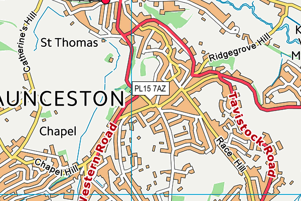 PL15 7AZ map - OS VectorMap District (Ordnance Survey)