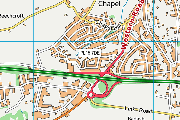 PL15 7DE map - OS VectorMap District (Ordnance Survey)