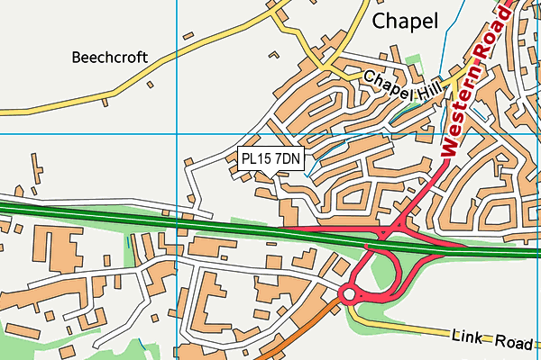 PL15 7DN map - OS VectorMap District (Ordnance Survey)