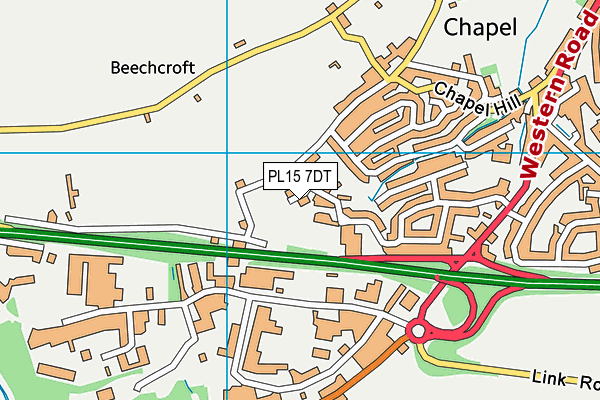 PL15 7DT map - OS VectorMap District (Ordnance Survey)